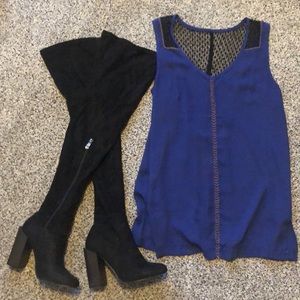 5.5 suede thigh-high boots
